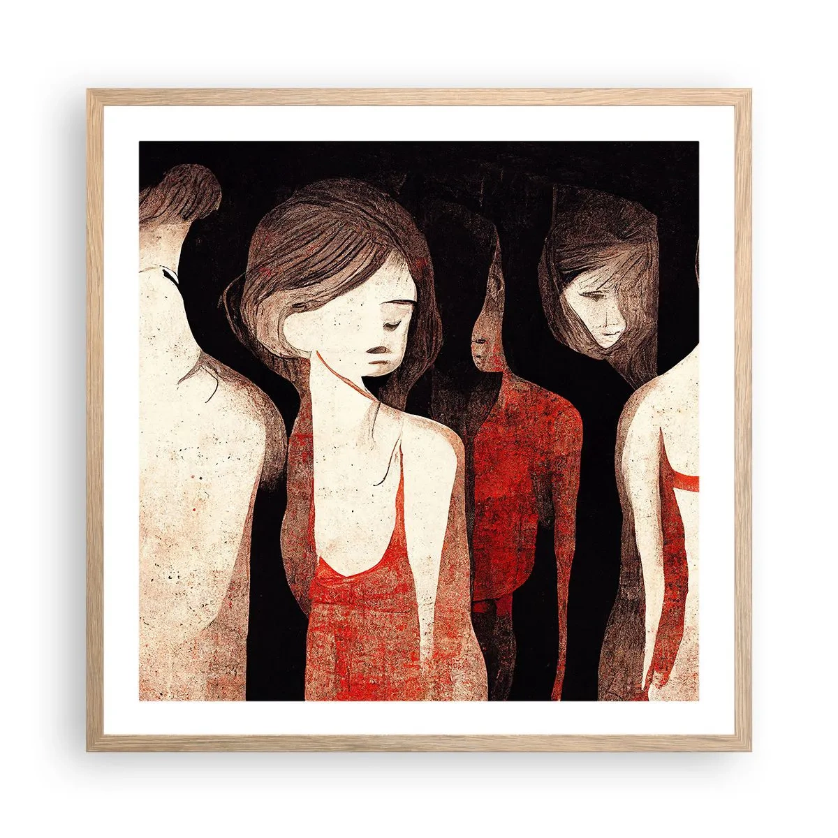 Affisch i ram av ljusek - Madonnor av mörker - 60x60 cm