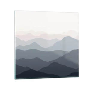 Glastavla - Bild på glas - Fjällens vågor - 50x50 cm