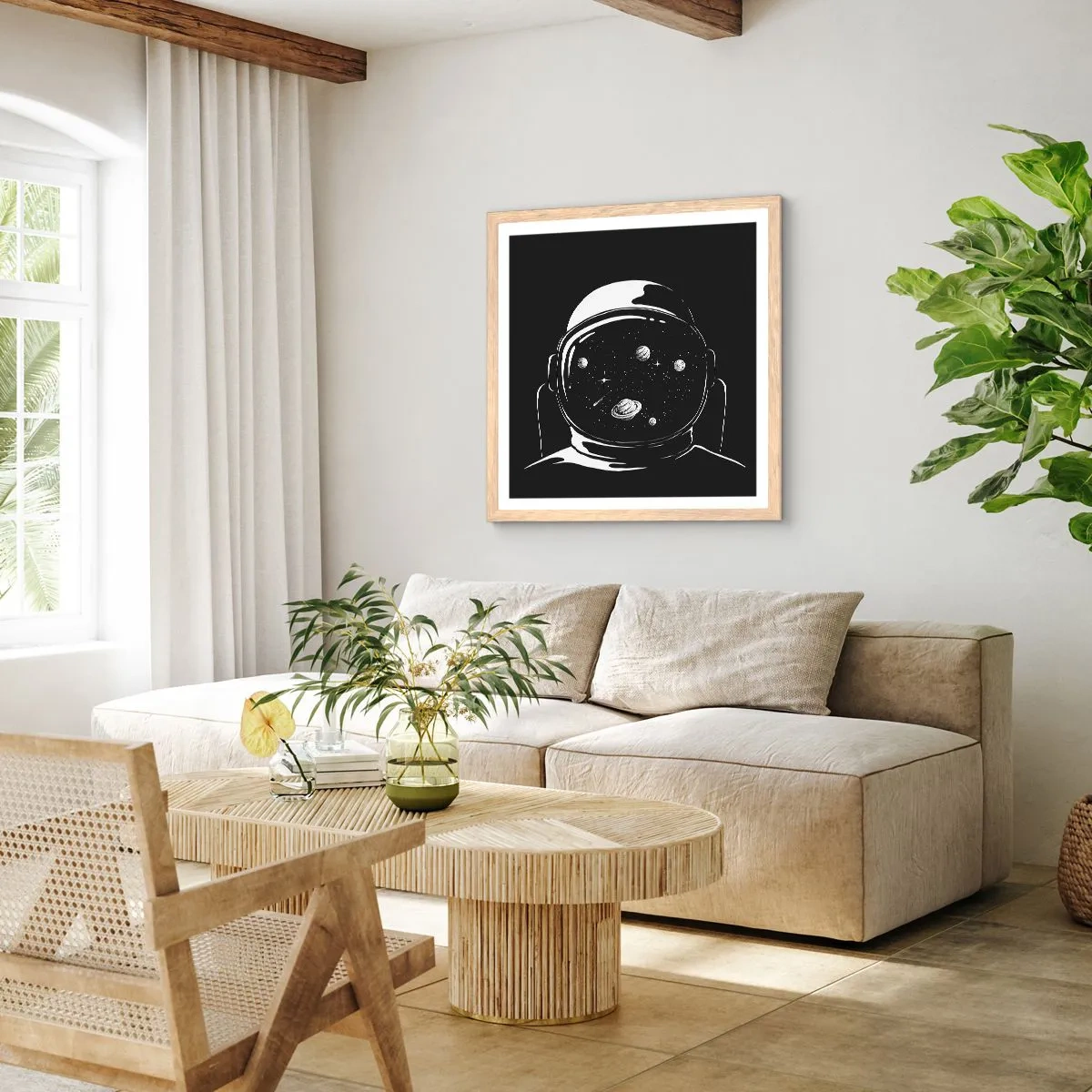 Affisch i ram av ljusek - Fin utsikt - 40x40 cm