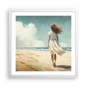 Affisch i vit ram - Att möta solen och vinden - 50x50 cm