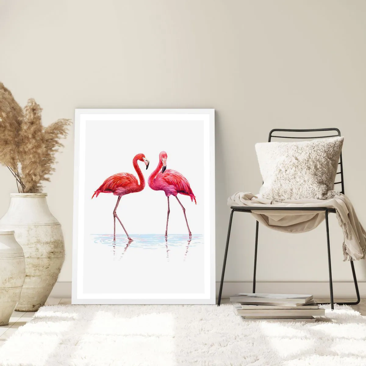 Affisch i vit ram - Rosa rendez-vous - 50x70 cm