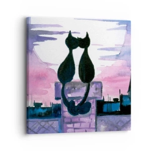 Canvastavla - Bild på duk - Rendez-vous under månen - 30x30 cm