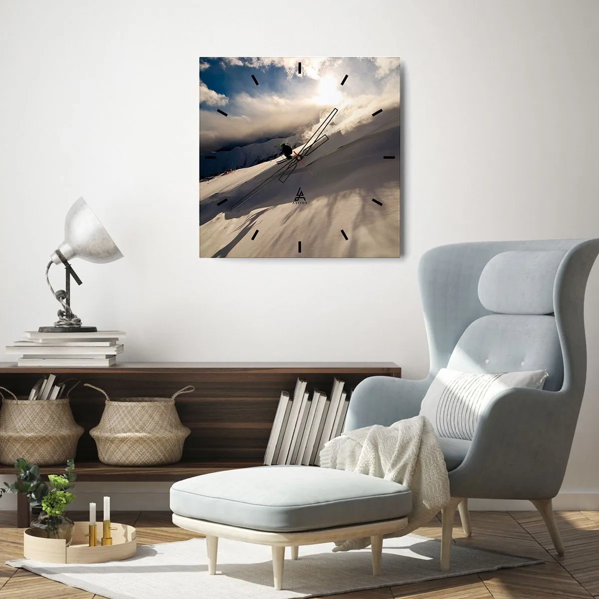 Väggklocka - Klocka på glas - Fjällutmaningen accepterad - 40x40 cm