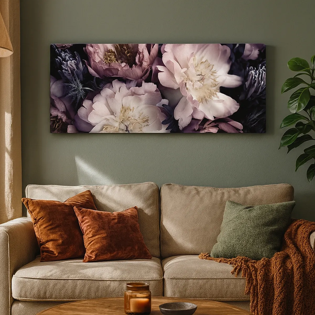 Canvastavla - Bild på duk - En bukett i gammal stil - 30x30 cm