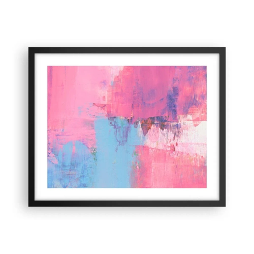 Affisch i svart ram - Rosa, blått och en gnutta ljus - 50x40 cm