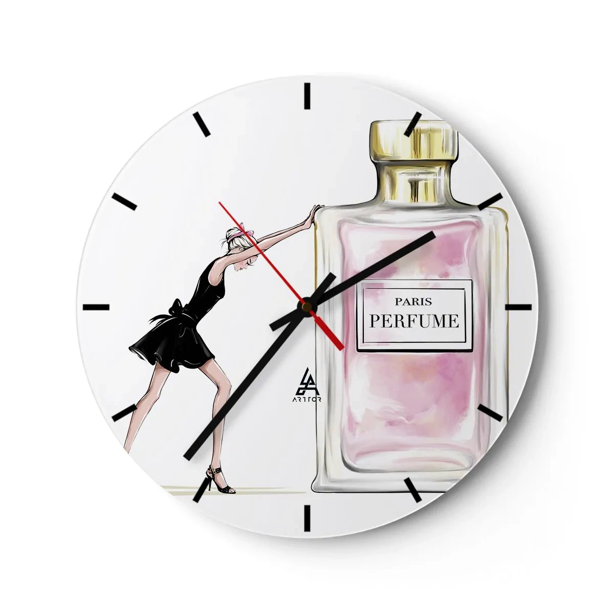 Väggklocka - Klocka på glas - Kvinnlighetens kärna - 40x40 cm