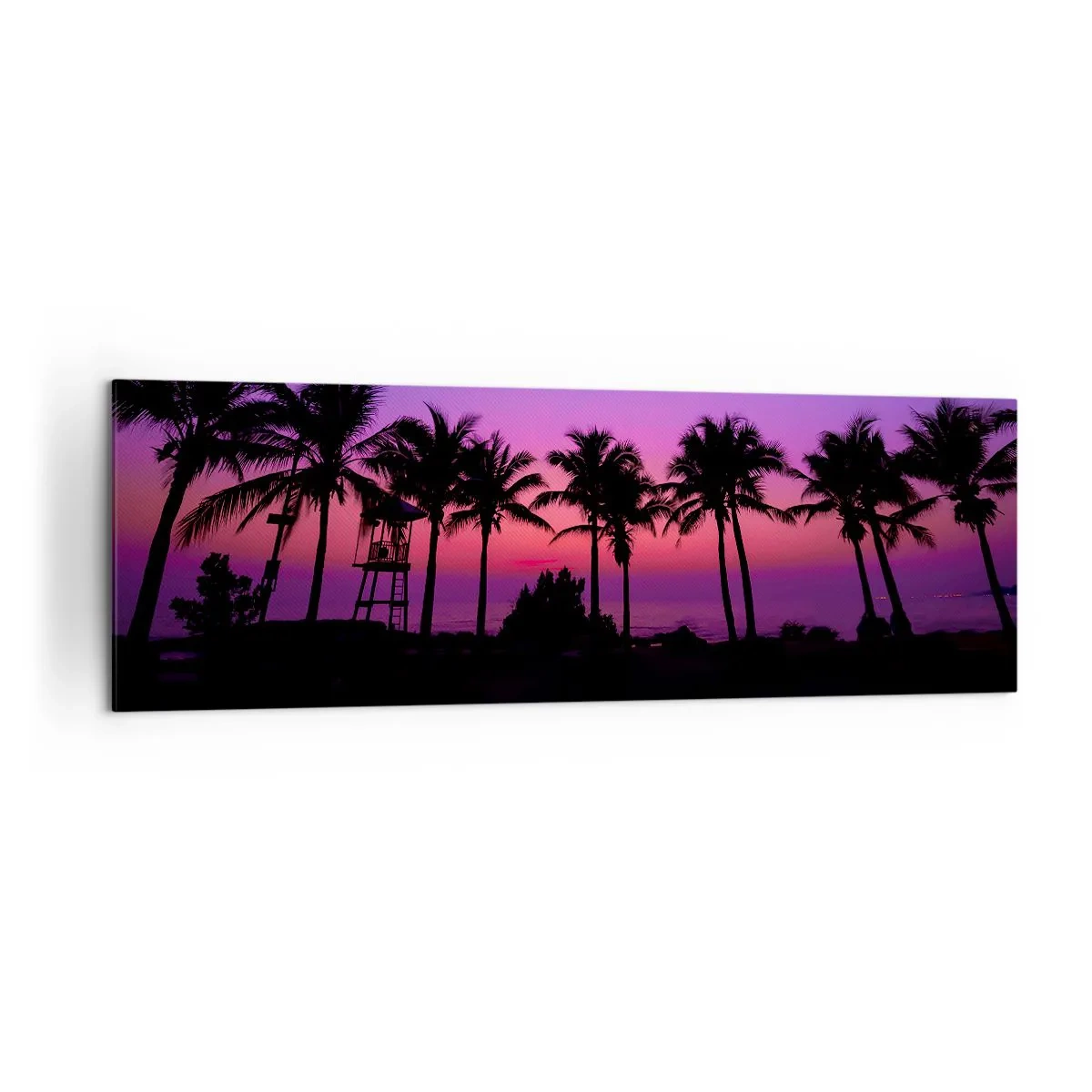 Canvastavla - Bild på duk - Kväll under palmerna - 160x50 cm