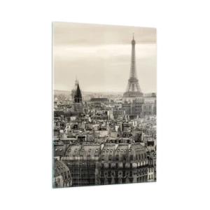 Glastavla - Bild på glas - Över Paris tak - 50x70 cm