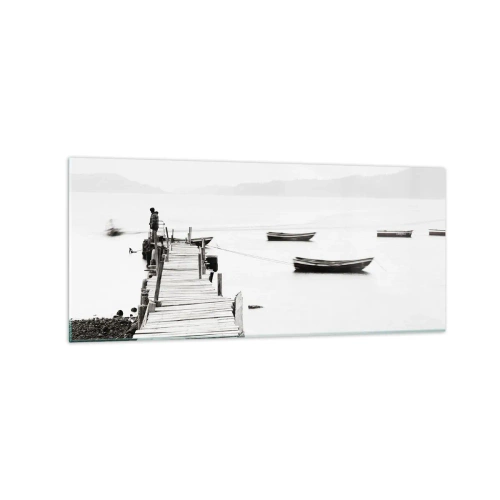 Glastavla - Bild på glas - Vid tyst och rent vatten - 120x50 cm