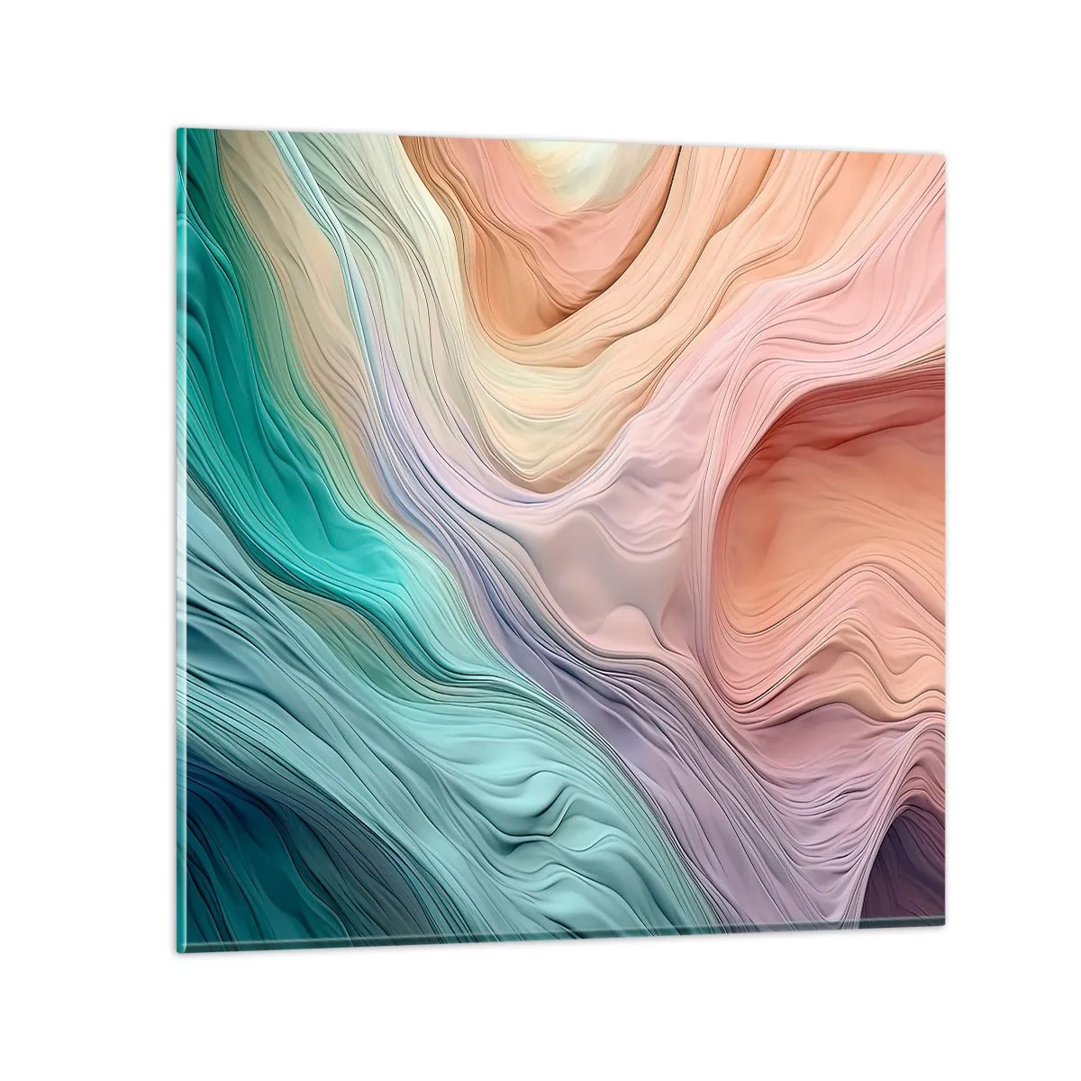 Glastavla - Bild på glas - Regnbågsvåg - 40x40 cm