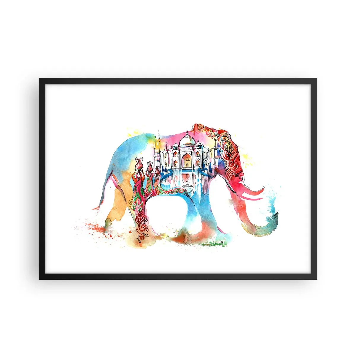 Affisch i svart ram - Indien - kärlekens aura - 70x50 cm