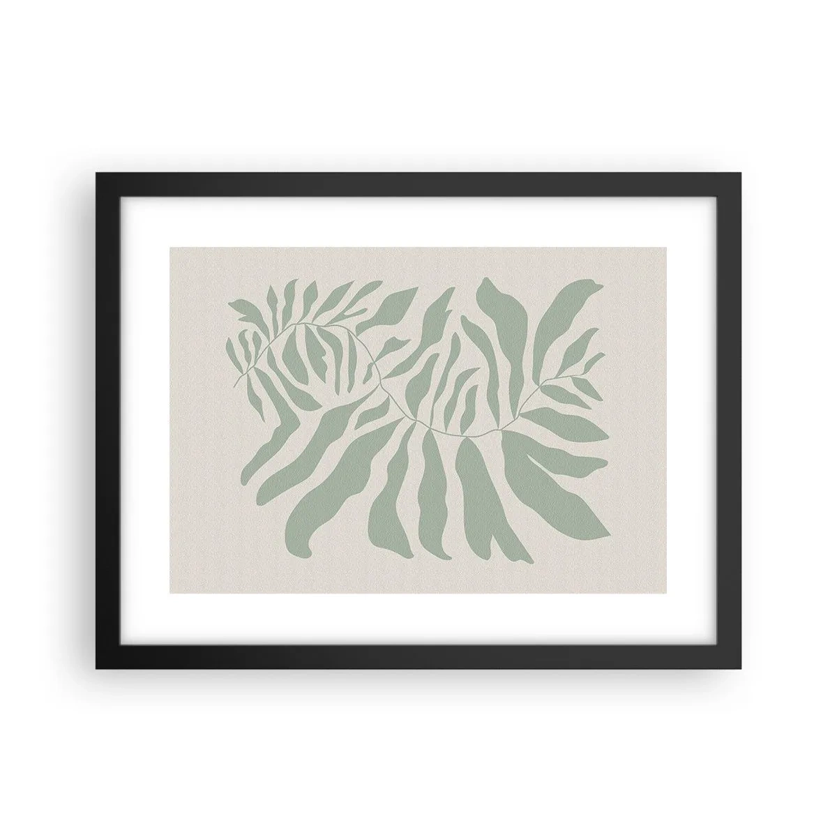 Affisch i svart ram - Smaragdgrön gren - 40x30 cm