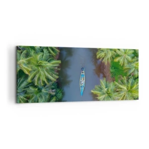 Canvastavla - Bild på duk - På en tropisk stig - 100x40 cm