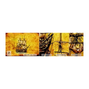 Provbit av självhäftande fototapet Deluxe Sticker - Mot Tortuga! - Nautisk, Havsskepp, Segelbåt - 100x30 cm
