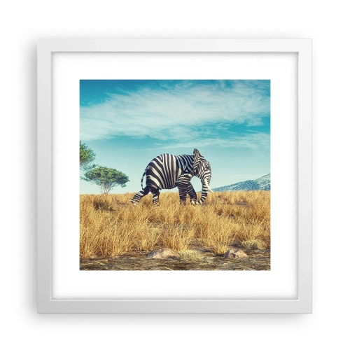 Affisch i vit ram - Grått är ute - 30x30 cm