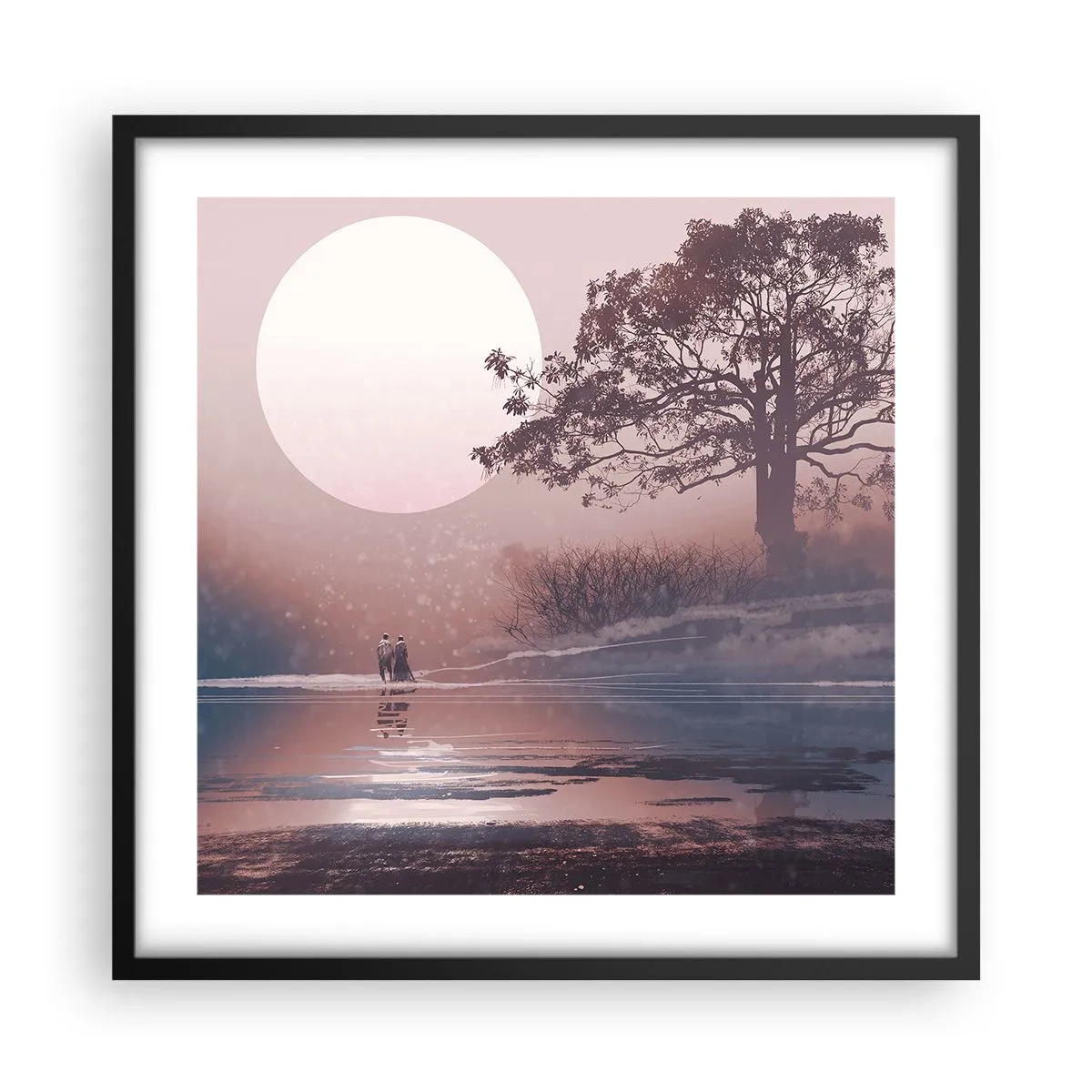 Affisch i svart ram - Nattens under - 50x50 cm