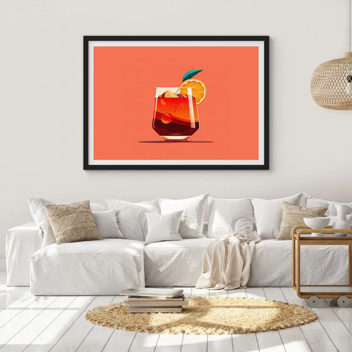 Affisch i svart ram - Sommarens förfriskning - 70x50 cm
