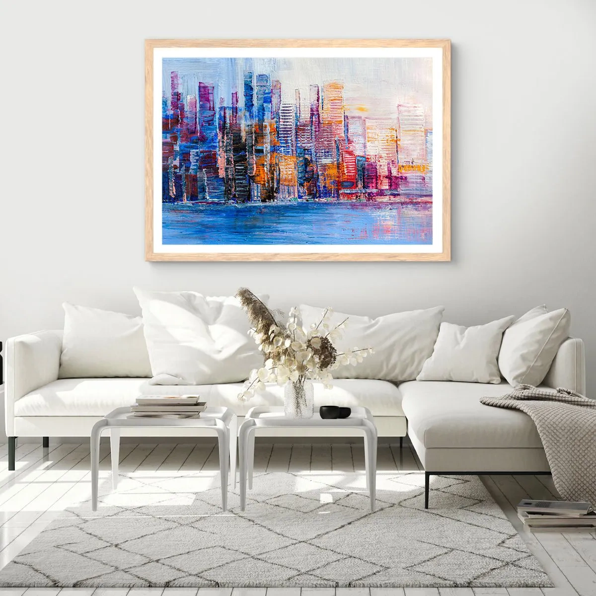 Affisch i ram av ljusek - En glädjefylld metropol - 50x40 cm