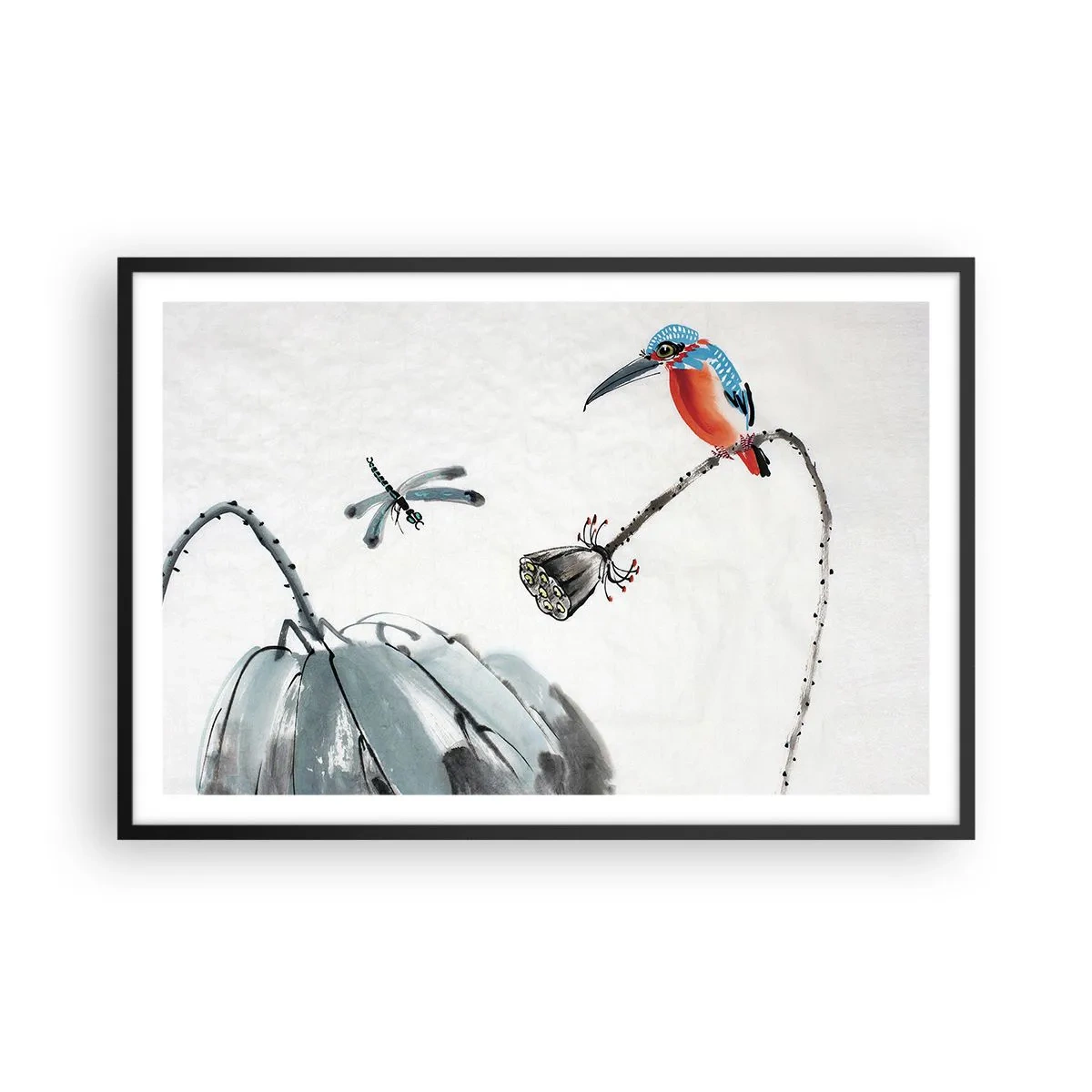 Affisch i svart ram - Ängens liv - 91x61 cm