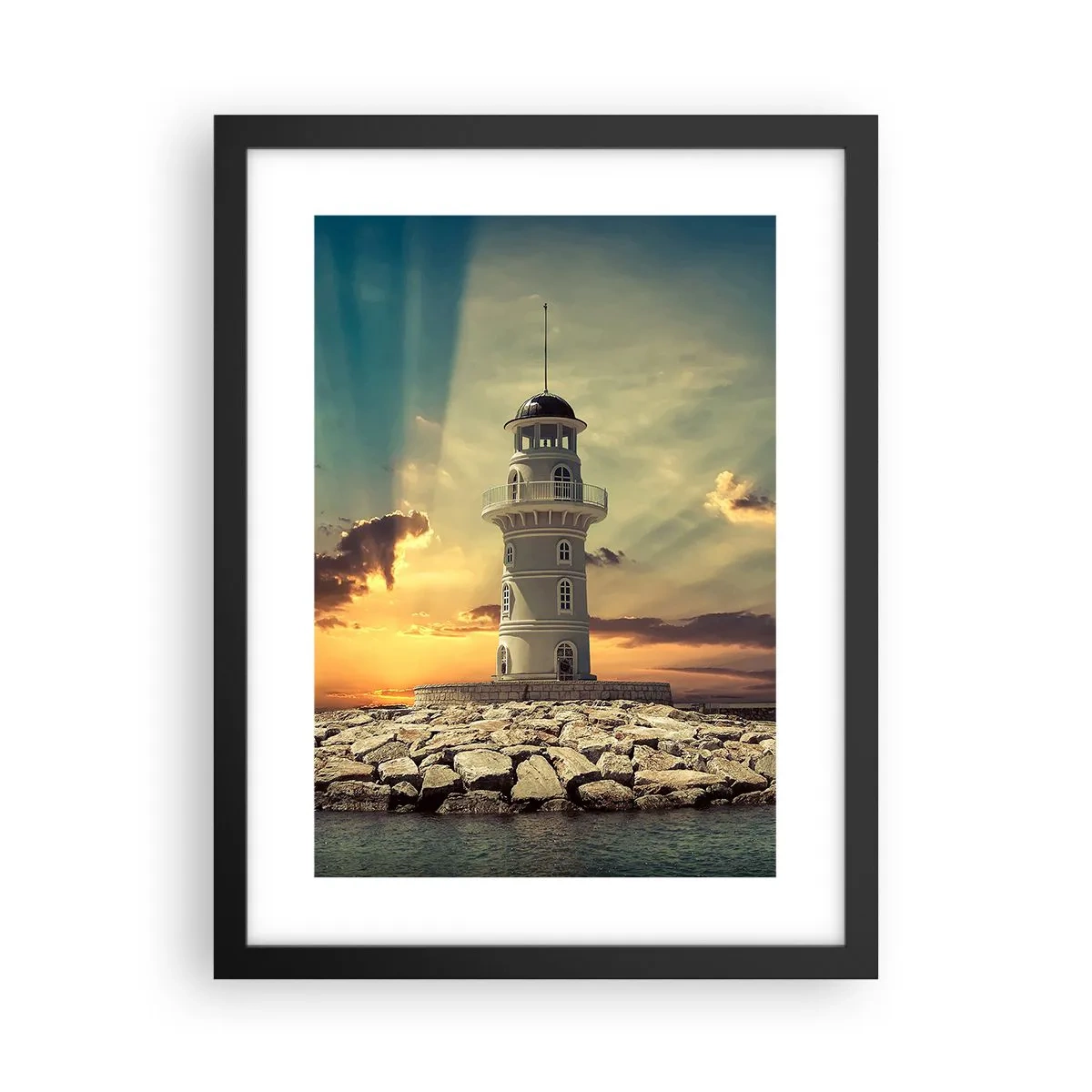 Affisch i svart ram - Ljus - Godhet - Skönhet - 30x40 cm