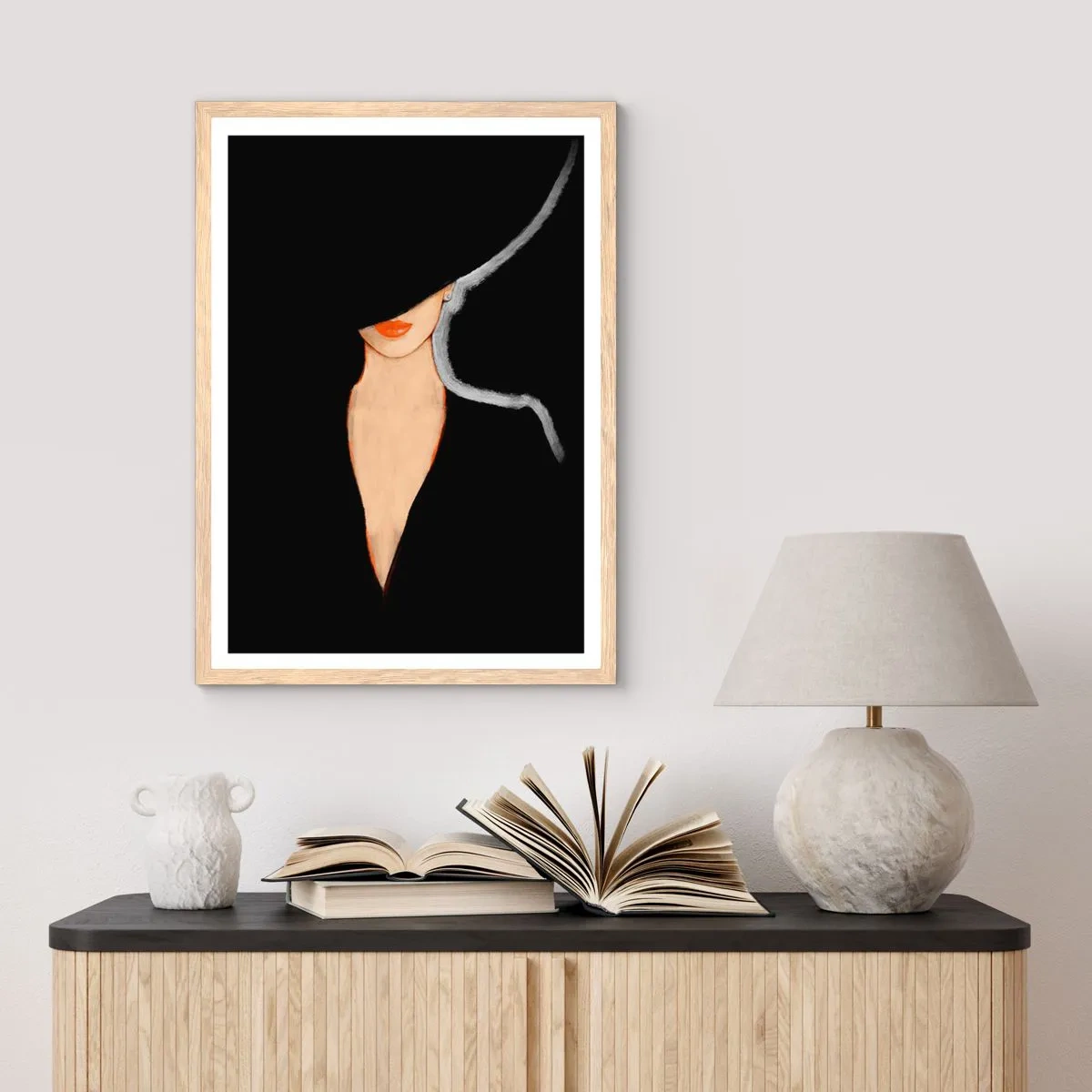 Affisch i ram av ljusek - Elegans och stil - 50x70 cm
