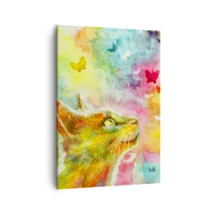 Canvastavla - Bild på duk - I kattparadiset - 50x70 cm