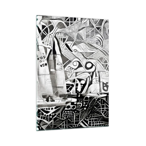 Glastavla - Bild på glas - Mellan vågorna - 50x70 cm
