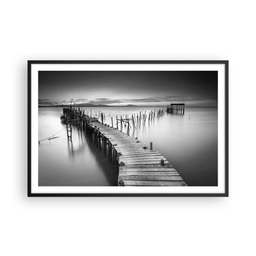 Affisch i svart ram - Den glömda strandens ro - 91x61 cm