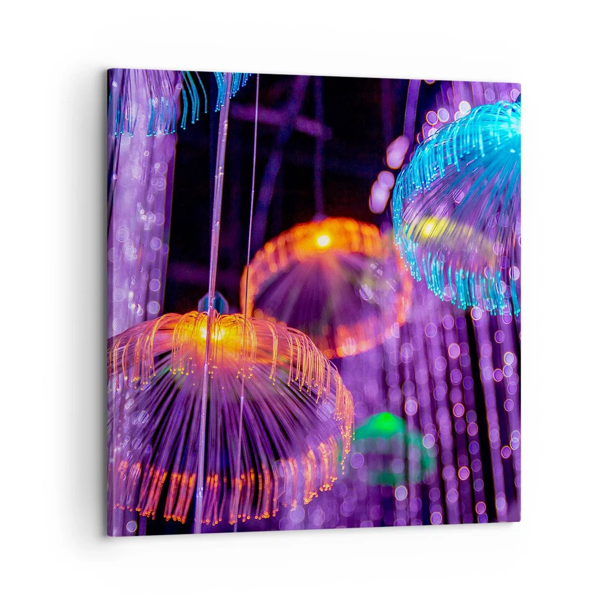 Canvastavla - Bild på duk - Lysande fontän - 60x60 cm