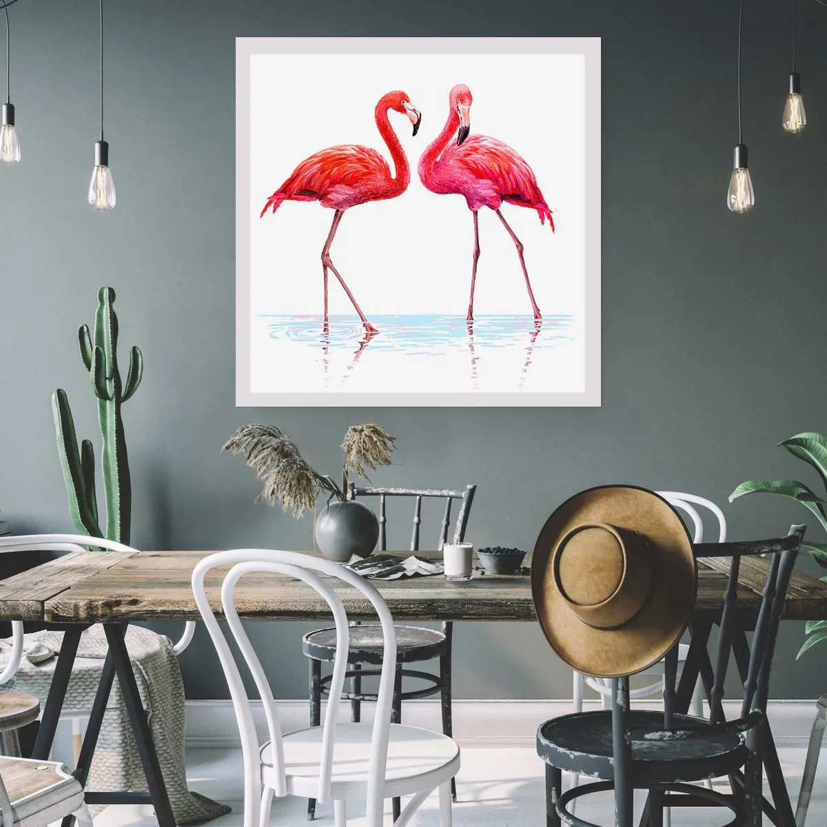 Affisch - Rosa rendez-vous - 60x60 cm