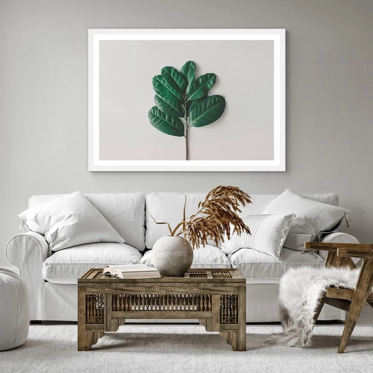 Affisch i vit ram - Själva naturens bild - 100x70 cm