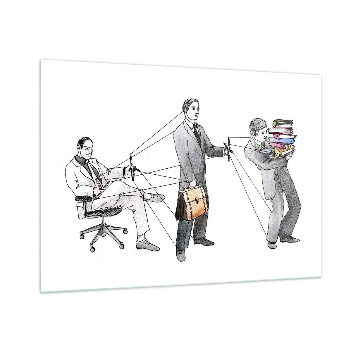 Glastavla - Bild på glas - Var och en har sin chef - 100x70 cm