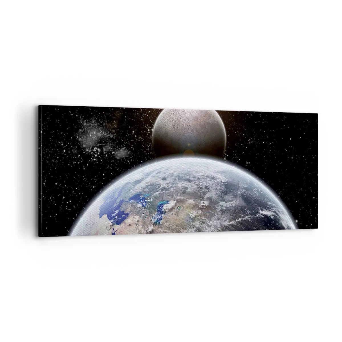 Canvastavla - Bild på duk - Rymdlandskap - soluppgång - 100x40 cm