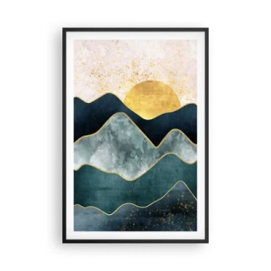 Affisch i svart ram - Bortom bergen - 61x91 cm