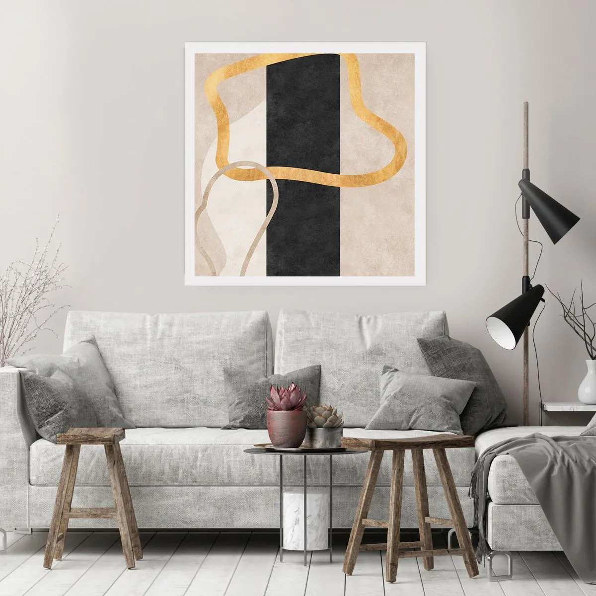 Affisch - Slingrande former - 40x40 cm