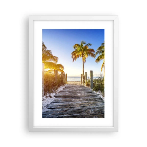 Affisch i vit ram - Raka vägen till paradiset - 30x40 cm
