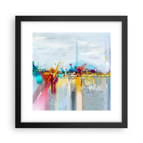 Affisch i svart ram - Glädjens bro över livets flod - 30x30 cm