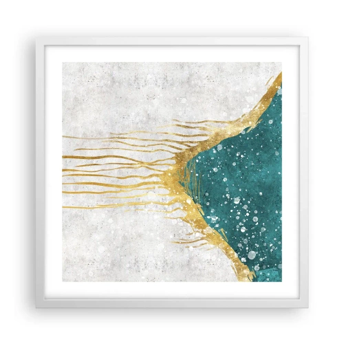 Affisch i vit ram - Gyllene tidvatten - 50x50 cm