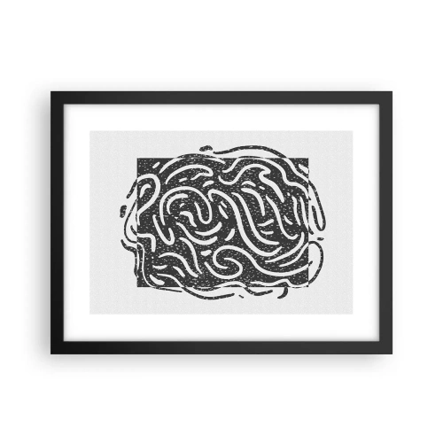 Affisch i svart ram - Abstraktion: en dans av glädje - 40x30 cm