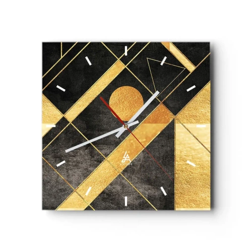 Väggklocka - Klocka på glas - Öknens sol - 30x30 cm