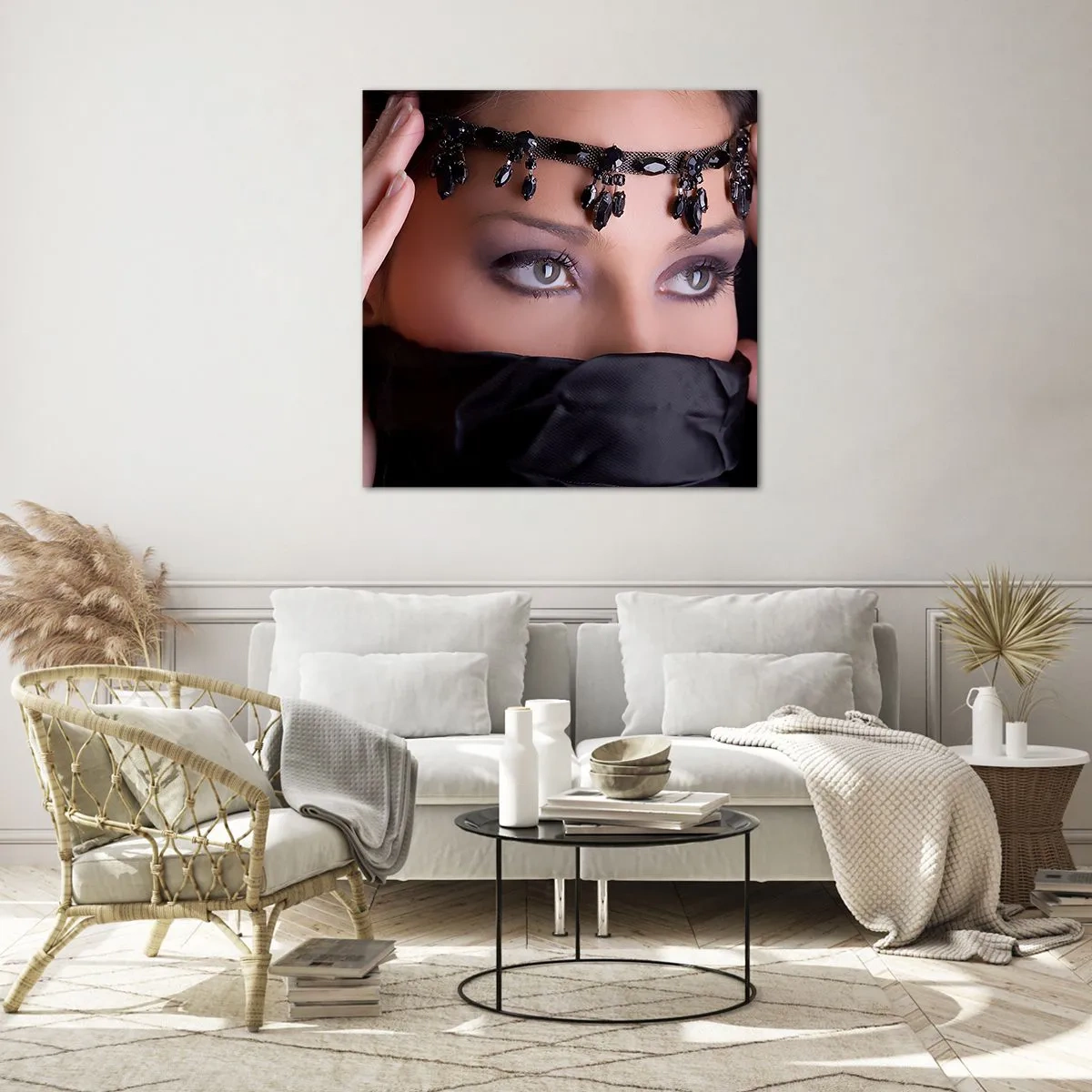 Glastavla - Bild på glas - Lockande orientalisk hemlighet - 30x30 cm