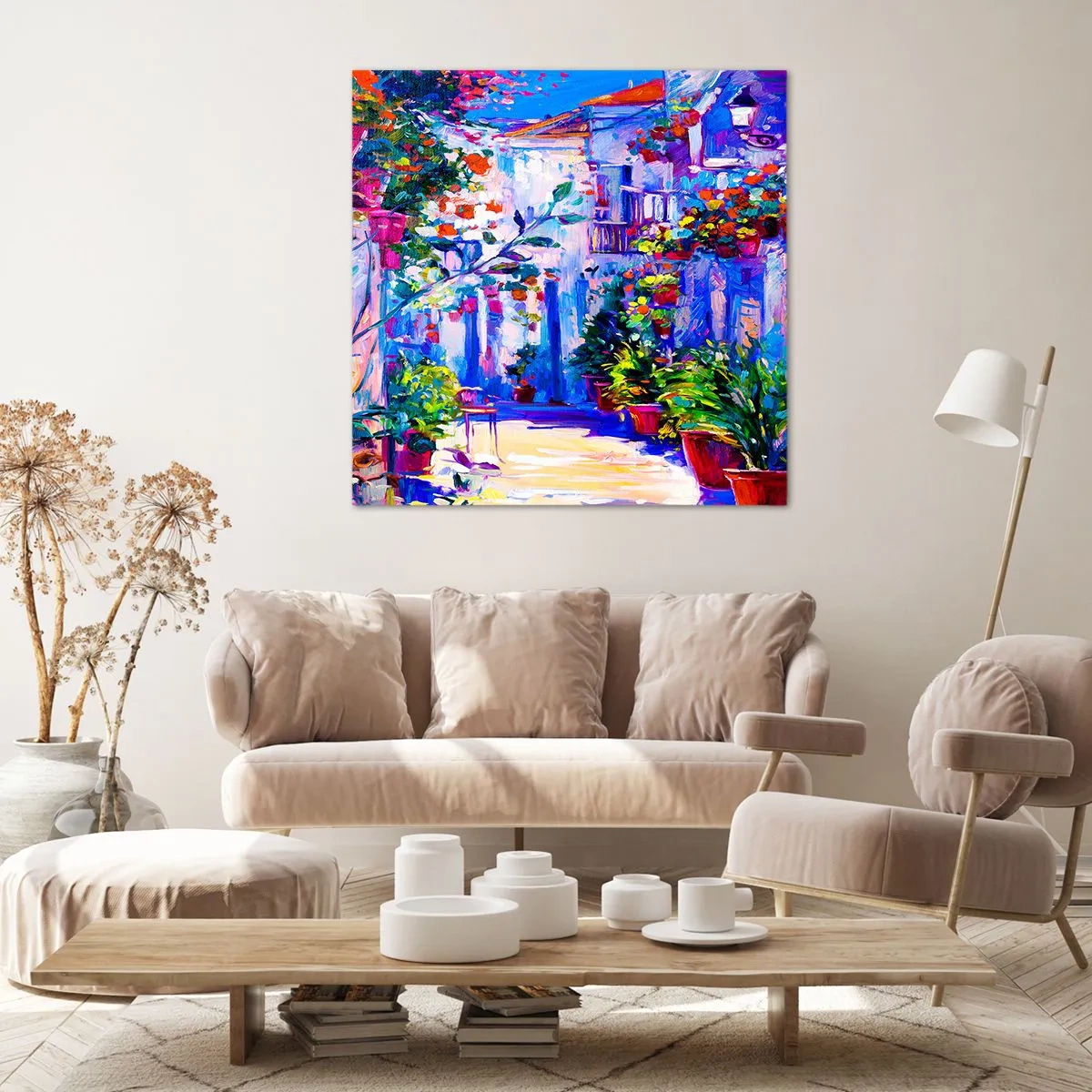 Canvastavla - Bild på duk - Impression - italiensk gränd - 30x30 cm