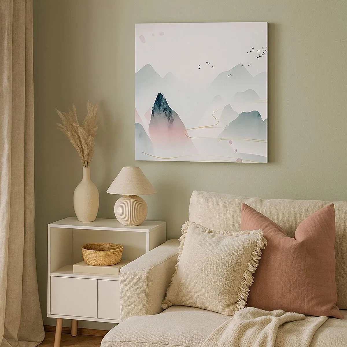 Canvastavla - Bild på duk - Över topparna - 30x30 cm