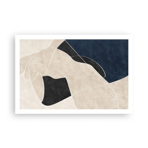 Affisch - Abstrakt komposition - färgkontrast - 91x61 cm