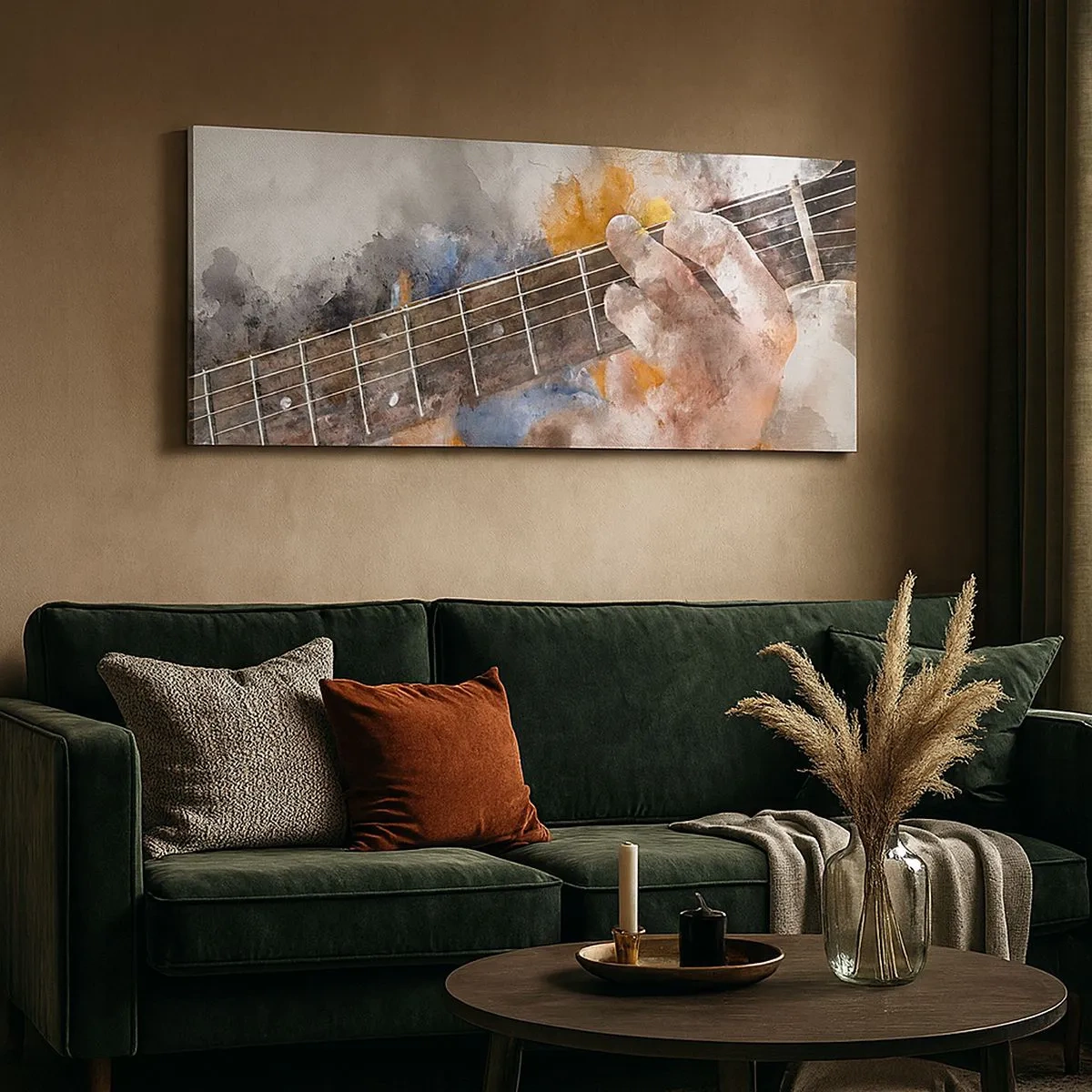 Canvastavla - Bild på duk - Poesi mellan strängarna - 100x40 cm