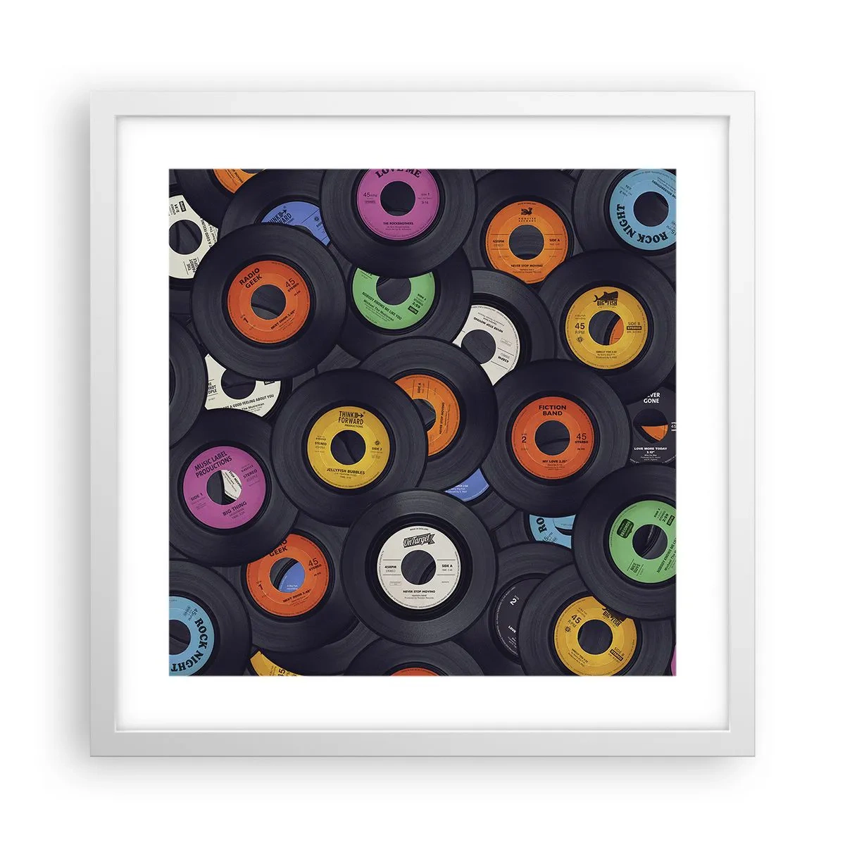 Affisch i vit ram - Klassikens färger - 40x40 cm