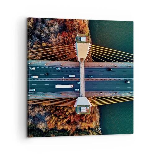 Canvastavla - Bild på duk - Bortom vatten, bortom skog - 60x60 cm