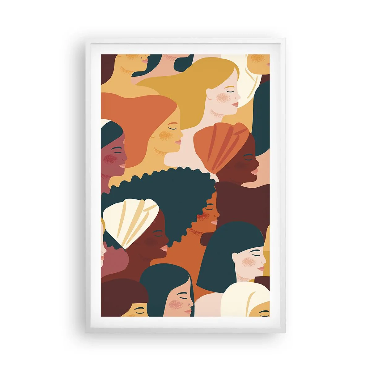 Affisch i vit ram - Endast kvinnlighet - 61x91 cm