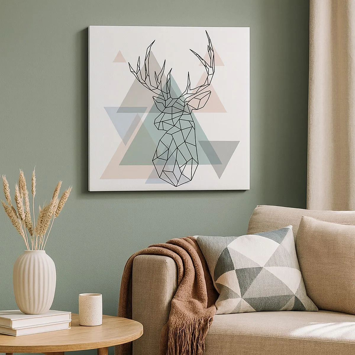 Canvastavla - Bild på duk - I en geometrisk skog - 30x30 cm