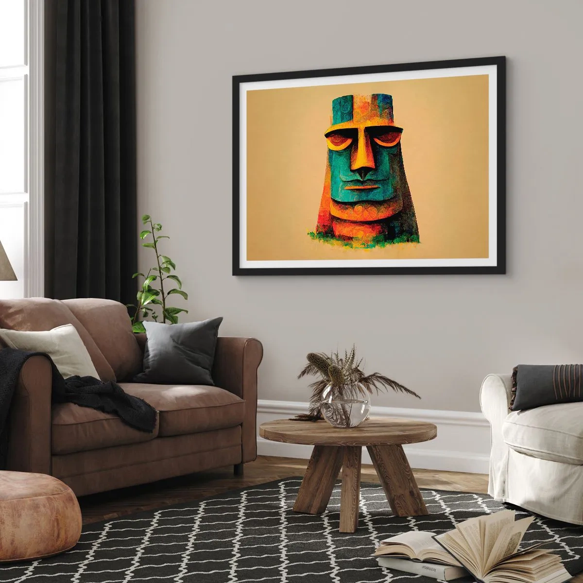 Affisch i svart ram - Statylik, men ändå sympatisk - 70x50 cm